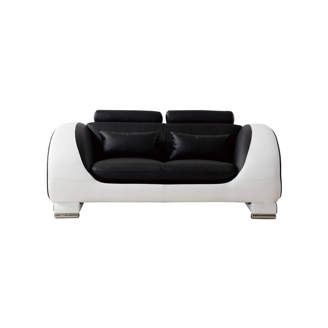 Black and White Bonded Leather Loveseat I149176