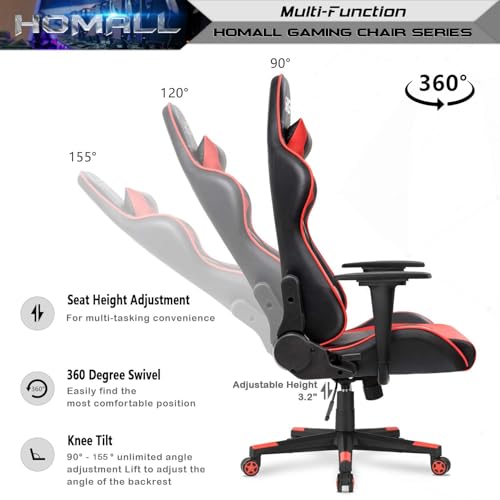 White Ergonomic Leather Gaming Chair with Headrest and Lumbar Support X229