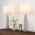 Set of 2 Hammered Glass Table Lamps with LED Bulbs Y647