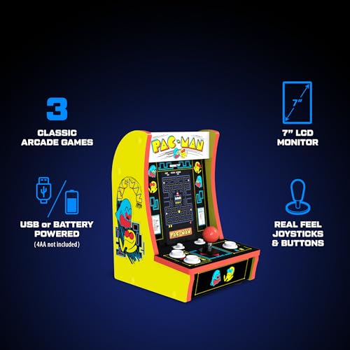 PAC-Man 3 Classic Games Retro Console with 7-inch Screen B962539
