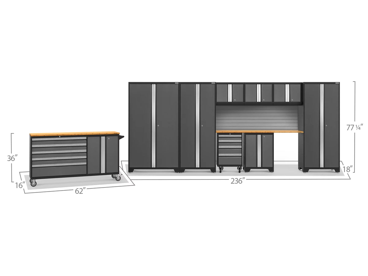 Gray 10 Piece Steel Garage Storage Cabinet Set R225010