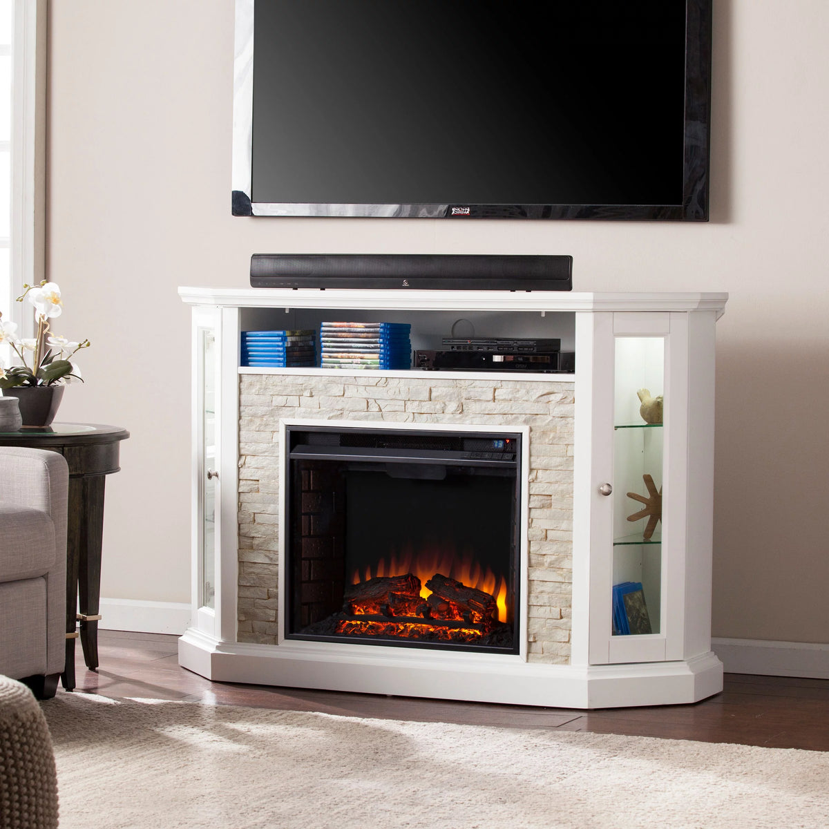 Corner Convertible Electric Fireplace M73317