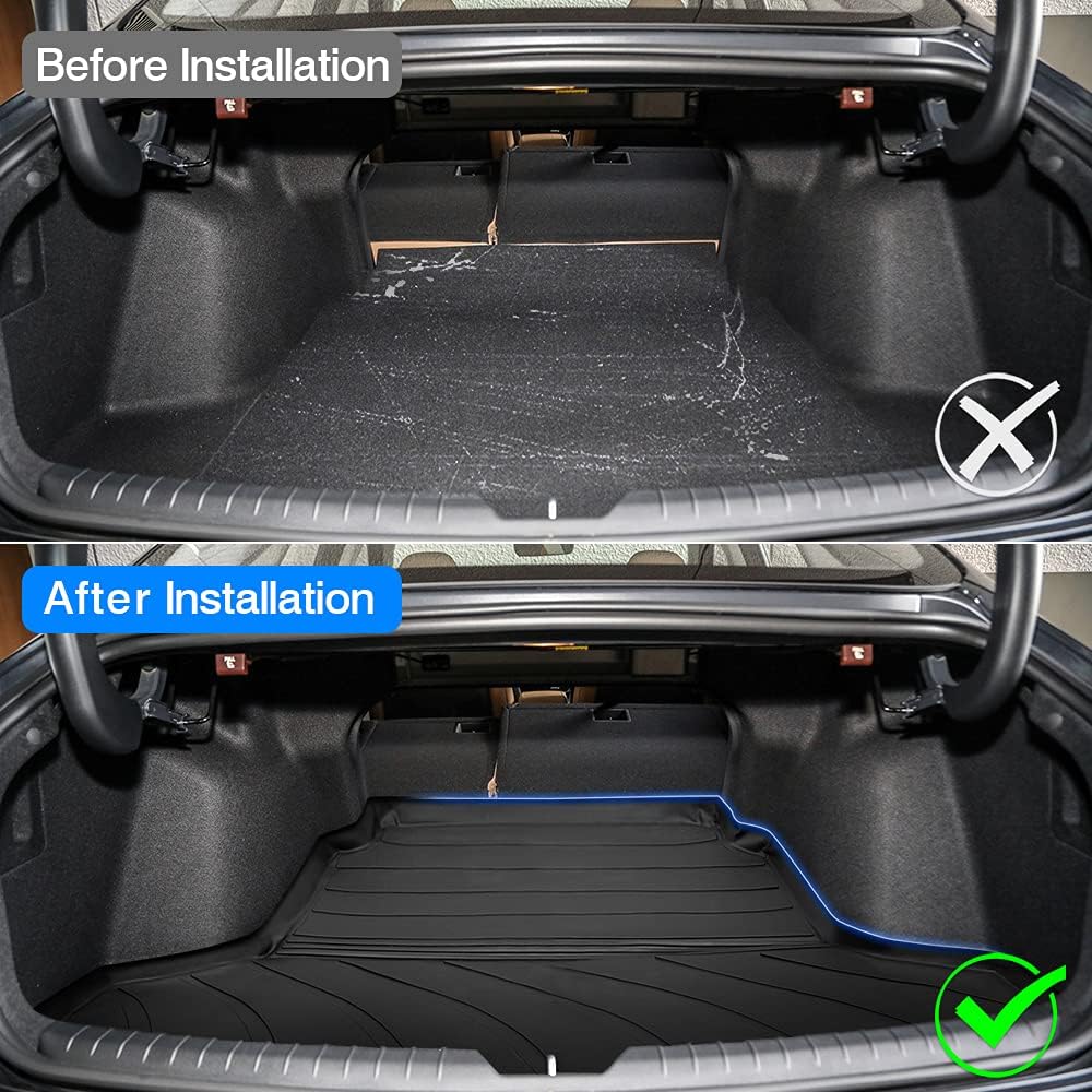 Custom Fit All Weather Cargo Liner Rear Trunk Liner Non-Slip TPO Odourless Pack of 2 J4169