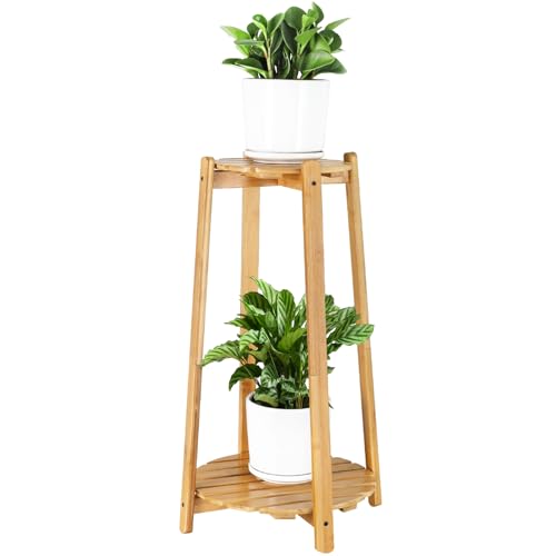 2 Tier Round Bamboo Plant Stand 12 Inch X593