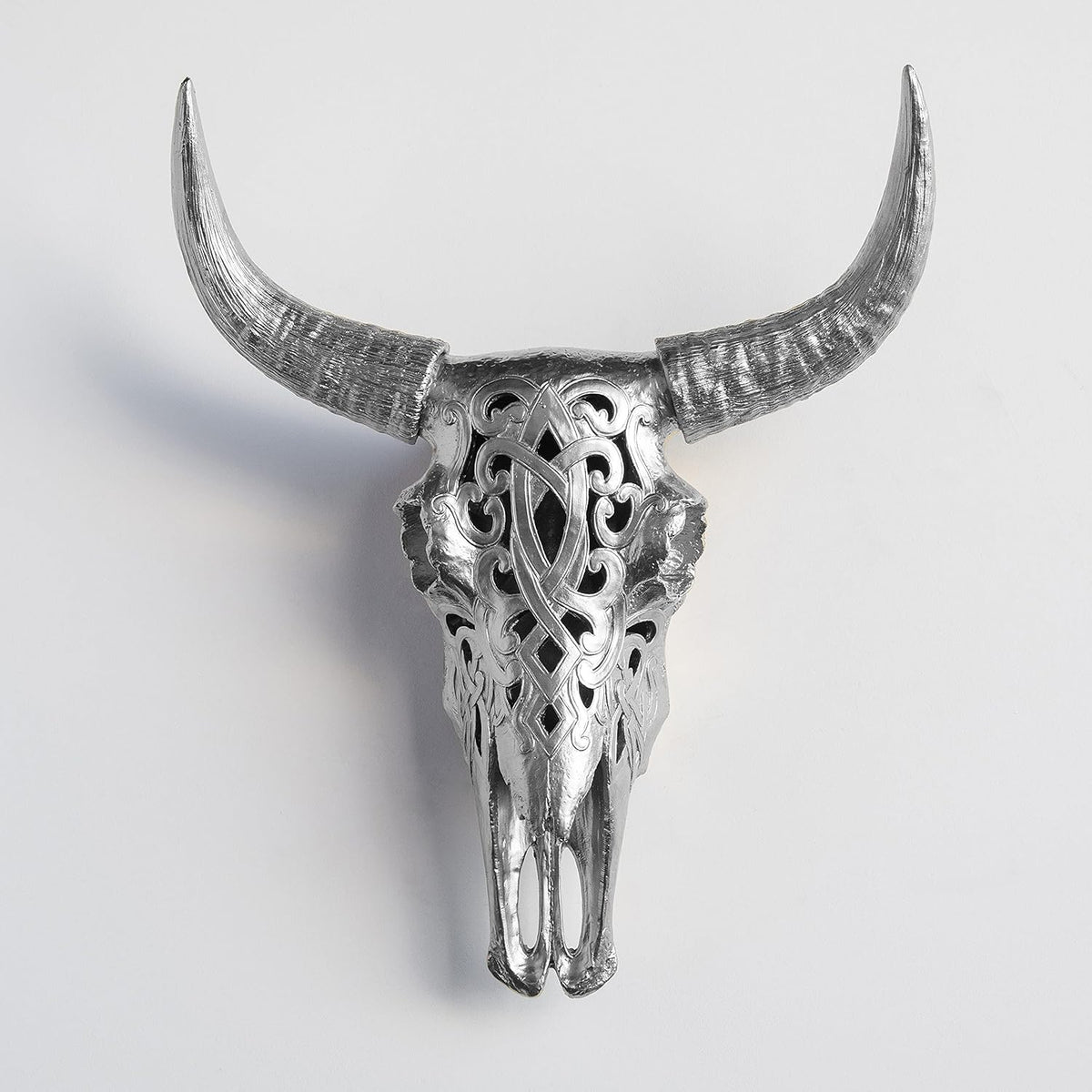 Faux Decorative Carved Cow Skull Wall Mount Q8453