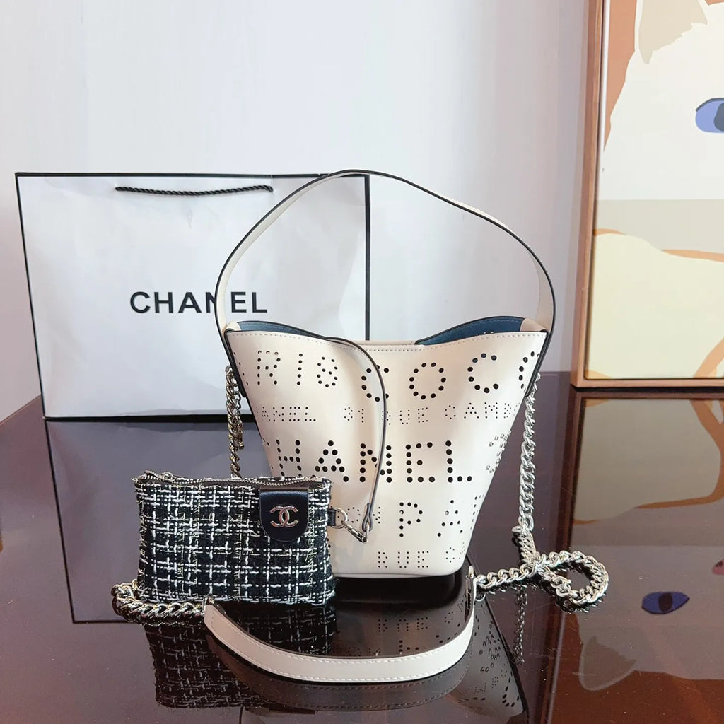 Calfskin Tweed Bucket Bag I4272