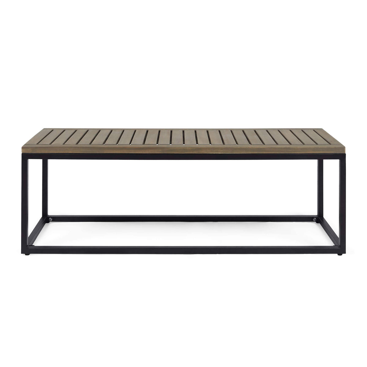 Grey Acacia Wood and Iron Bench D40718