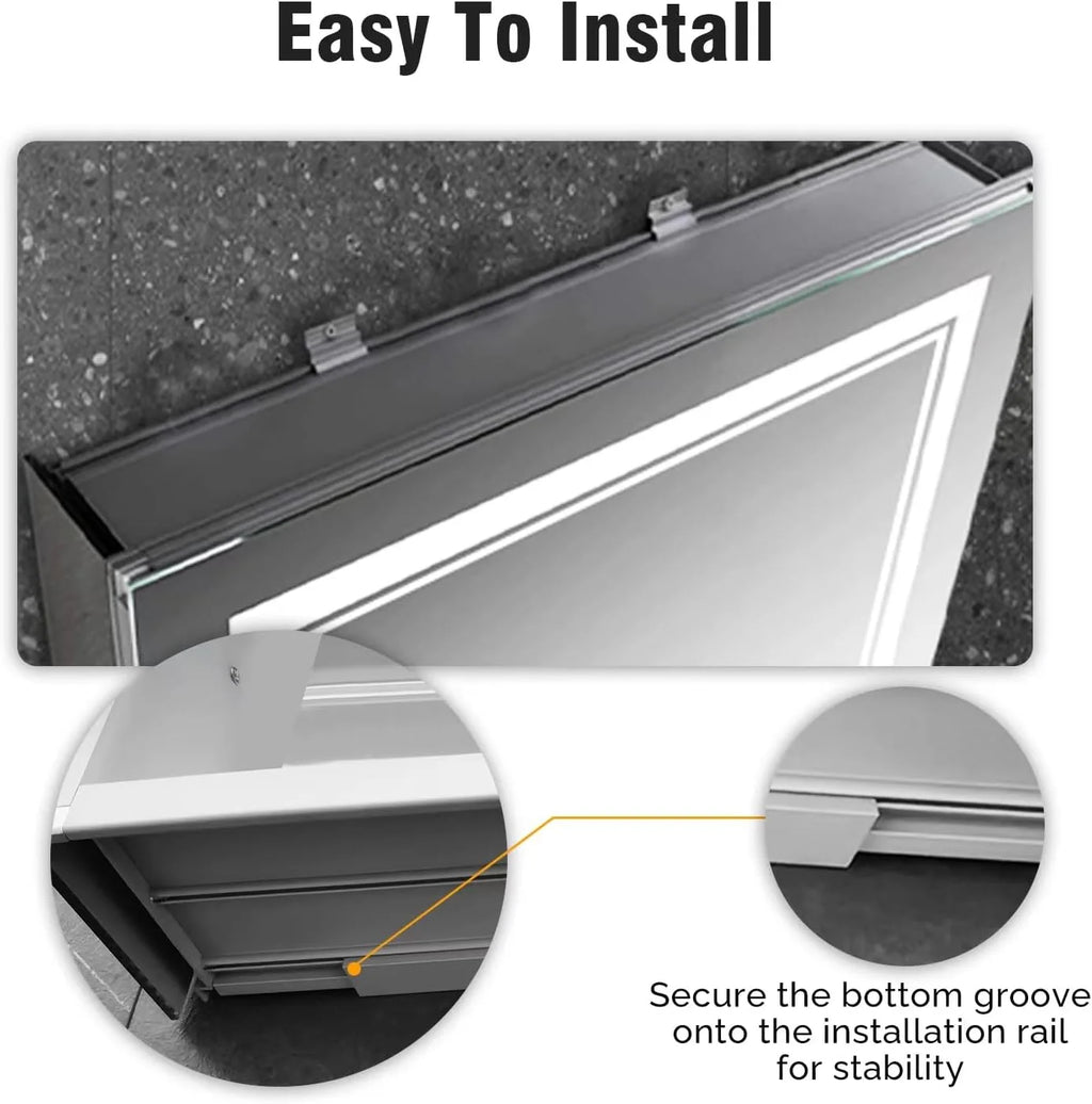 20 x 26 Inch Led Medicine Cabinet with Mirror D7903