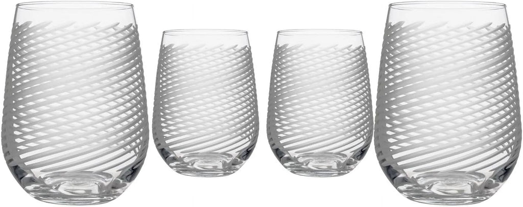 Stemless Wine Glasses Set Of 4 Lead-Free Glass A5424