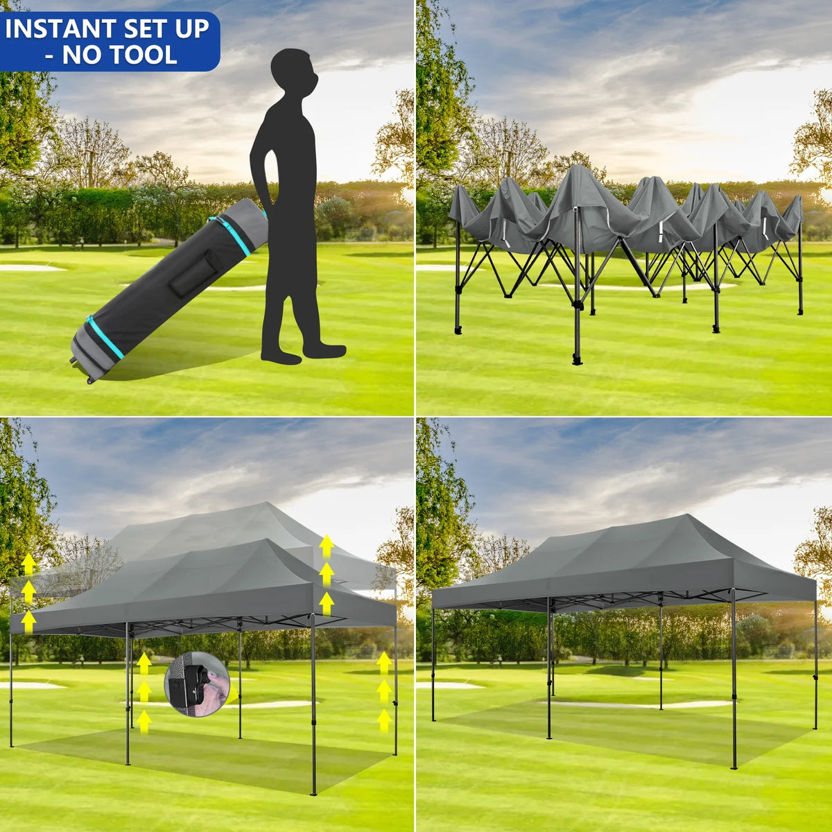 10x20 Heavy Duty Waterproof Canopy with Roller Bag U78846