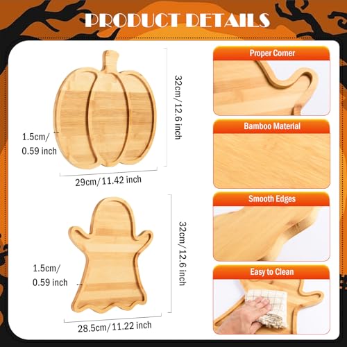 2 Pcs Christmas Tree and Santa Hat Shaped Wooden Serving Platters I87985