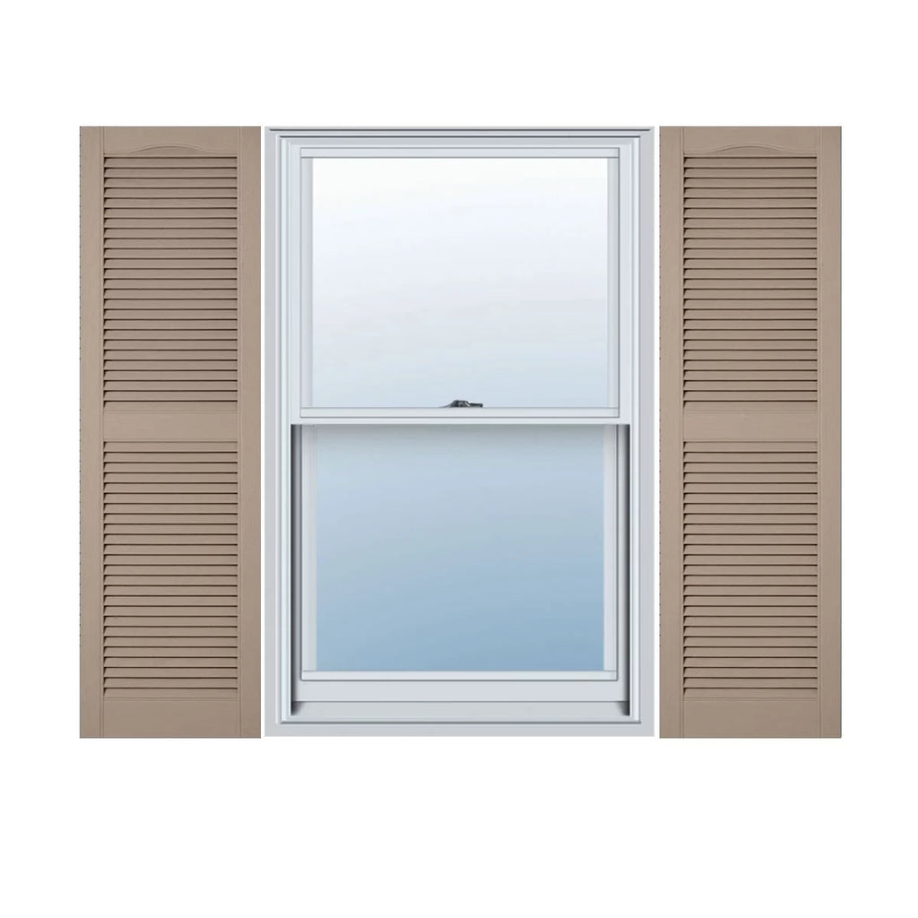 12"W x 25"H Cathedral Top Open Louver Shutter I538