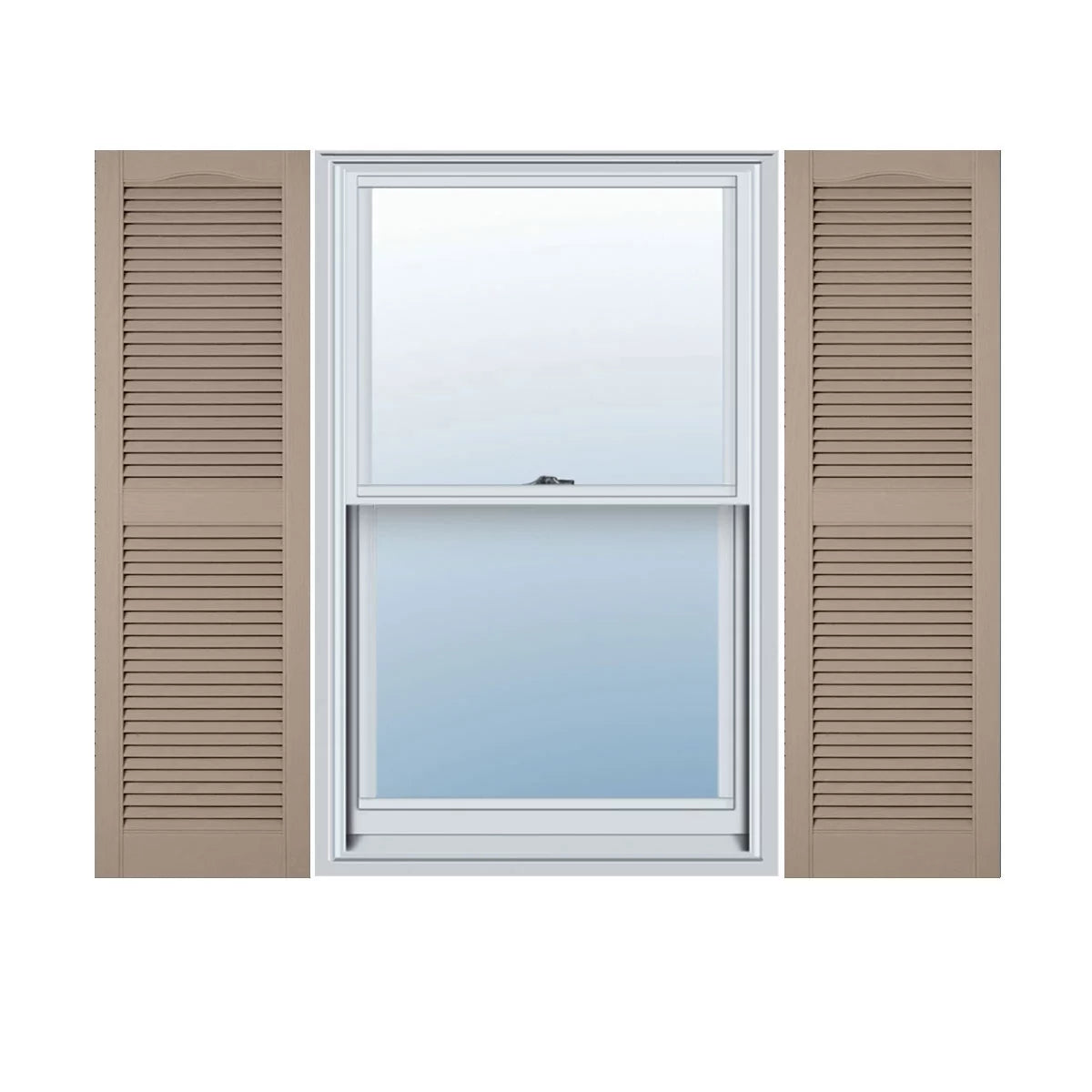 12"W x 25"H Cathedral Top Open Louver Shutter I538
