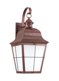 Weathered Copper Outdoor Wall Lantern with Clear Seeded Glass I75527