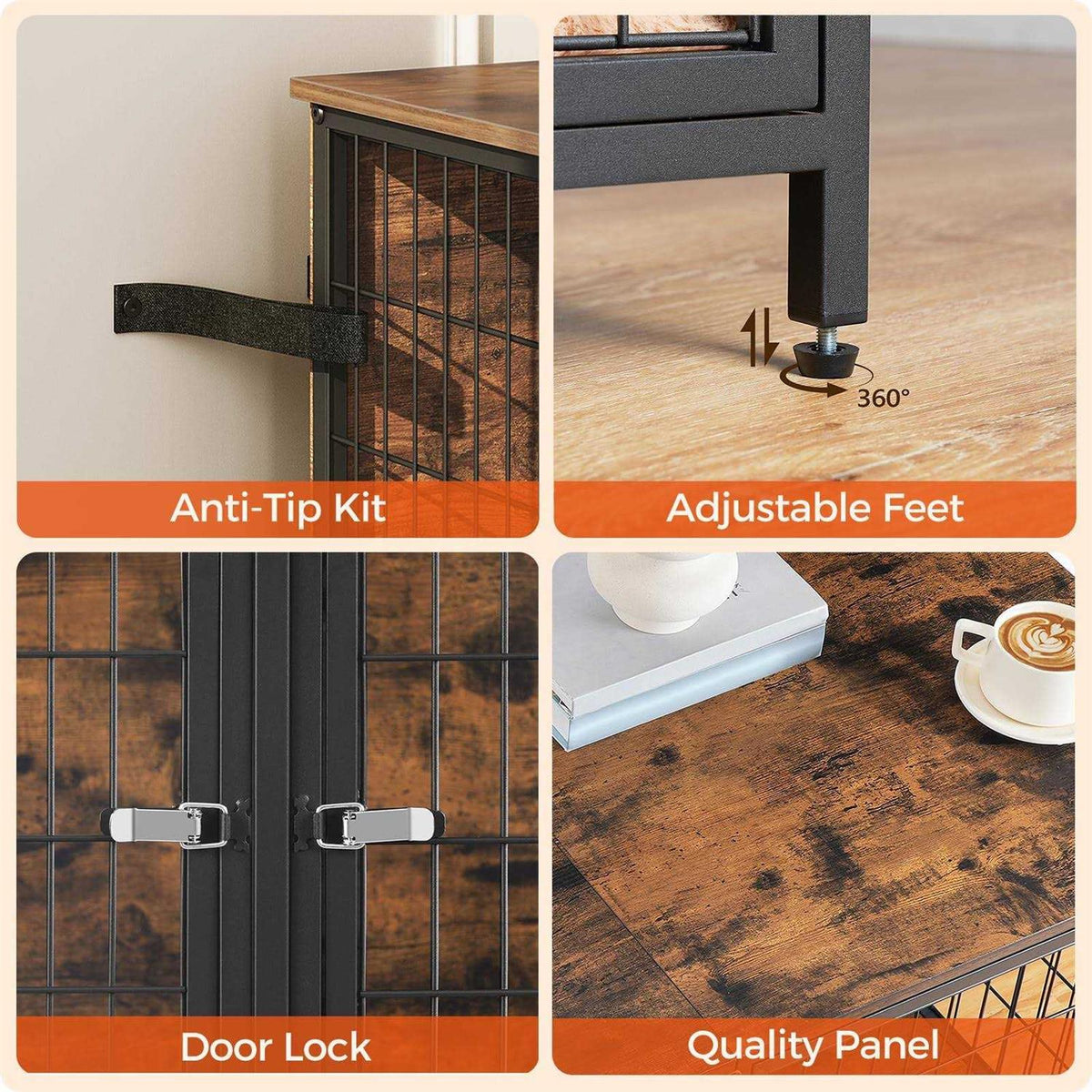 Dog Crate Furniture with Removable Divider Q173