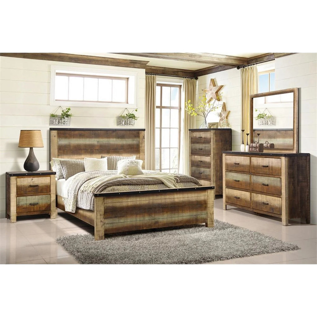 6 Drawer Farmhouse Wood Dresser W278