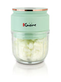 Green Mini Cordless Rechargeable Chopper with Glass Bowl G266125