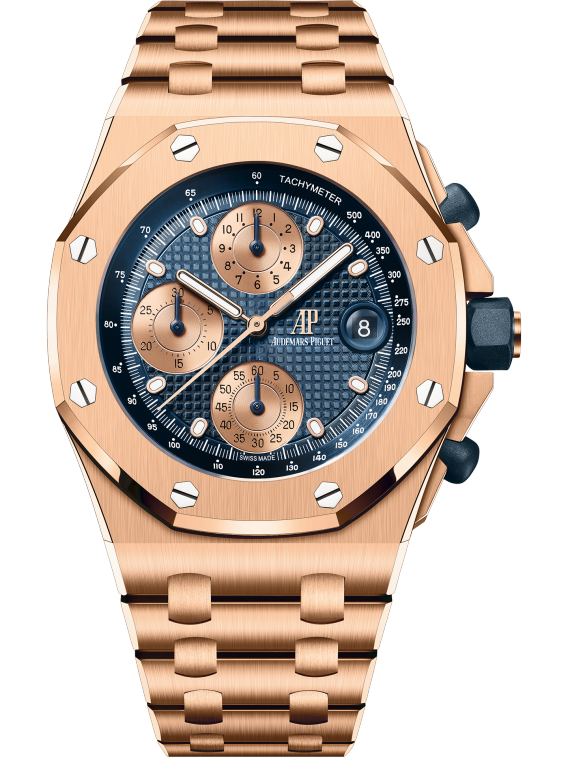 Pink Gold Blue Dial Chronograph 42mm Q430