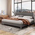 Queen Size Platform Bed with Adjustable Leather Headboard I2100