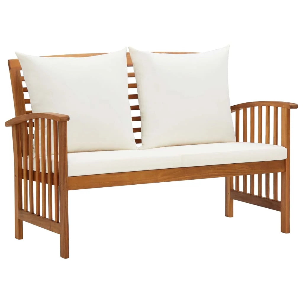 Patio Bench with Cushions Solid Acacia Wood Q3139