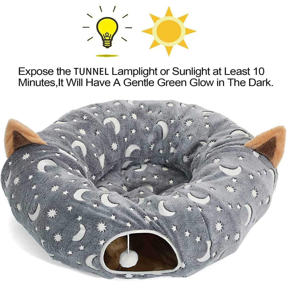 Collapsible Cat Tunnel Tube with Plush Ball Toys X799