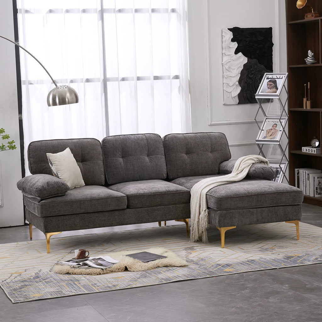 Dark Gray 83 inch L-Shape Sectional Sofa I631472