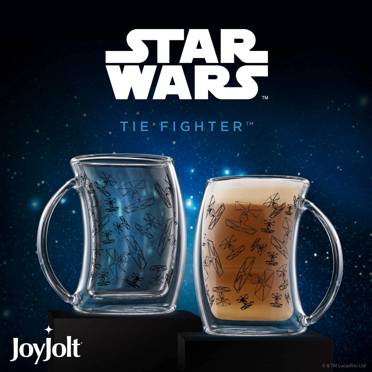 Double Wall Glass Mugs Set of 2 D495