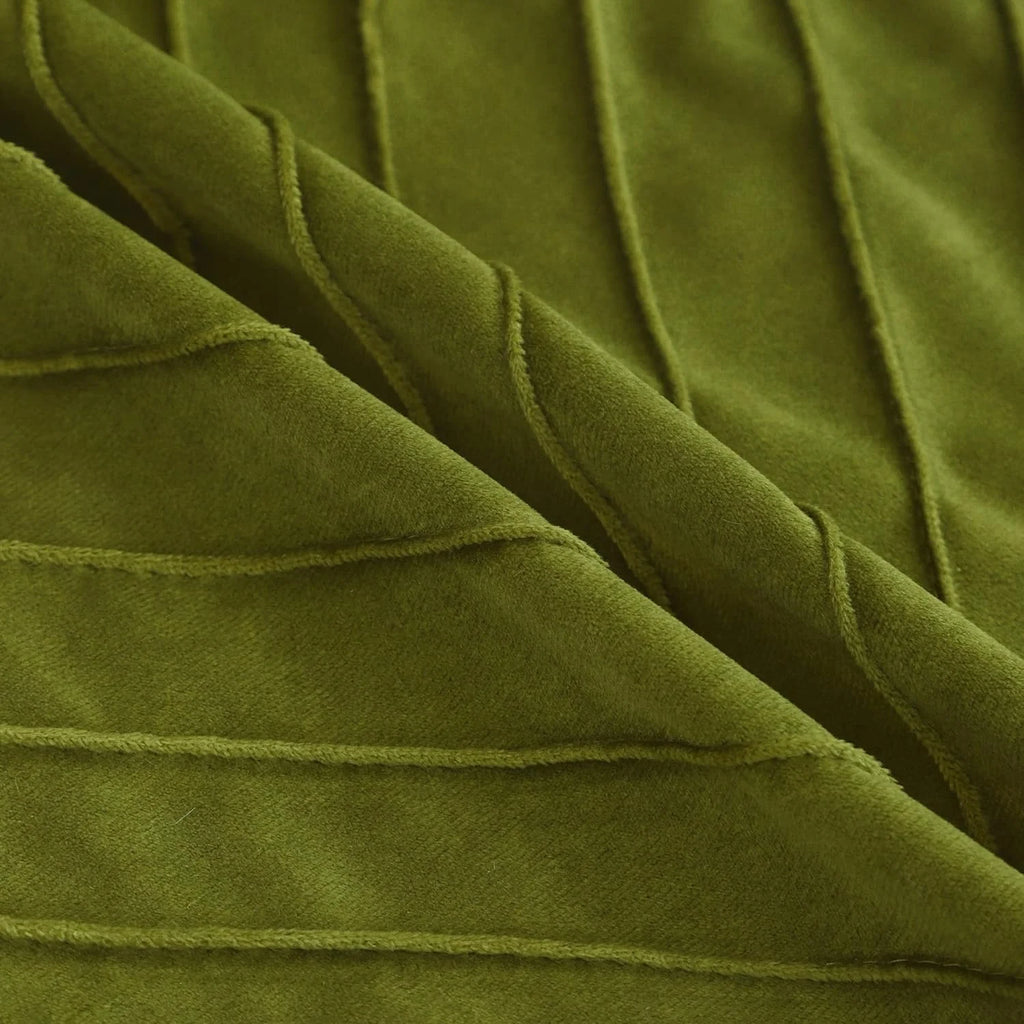 Green Velvet Throw Pillow Covers 22x22 Pack of 2 F3415
