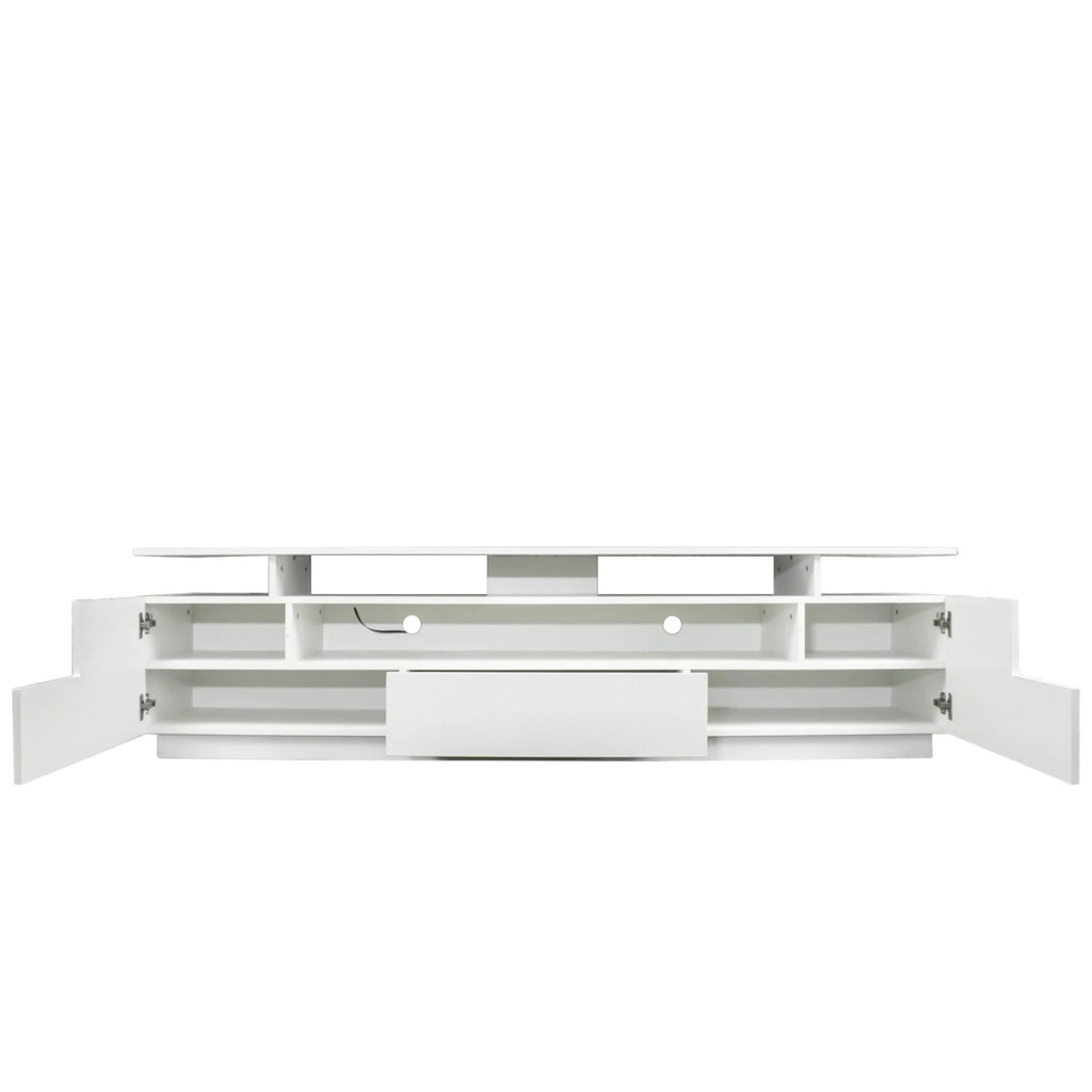 White 3-Tier TV Stand with Storage F233
