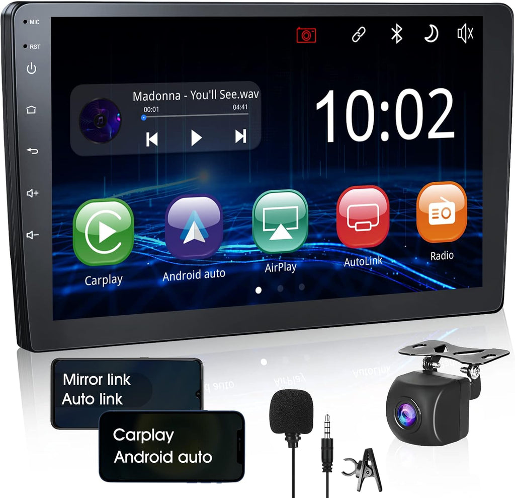 10.1 IPS Touchscreen Double Din Car Stereo with Backup Camera A945207