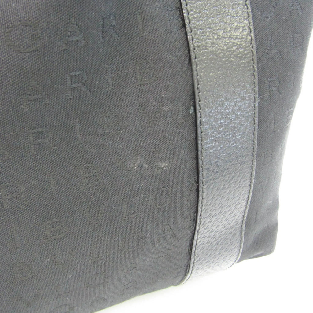 Pre-Owned Black Canvas Leather Handbag J18128