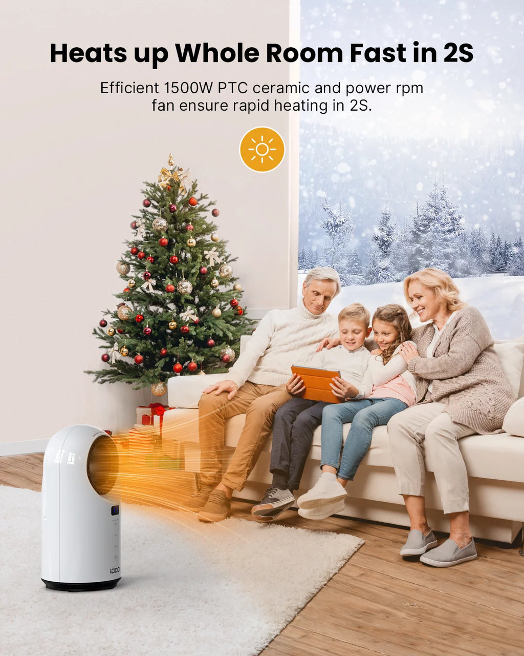 Portable Bladeless 2 in 1 Heater Fan X2281