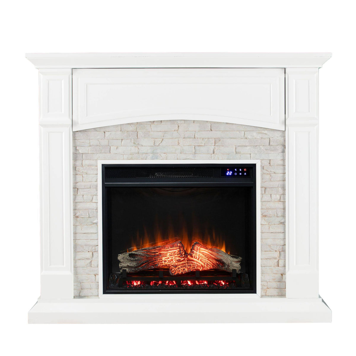 White and Black Contemporary Electric Fireplace E747513