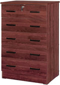 5 Drawer Wooden Dresser with Lock P822
