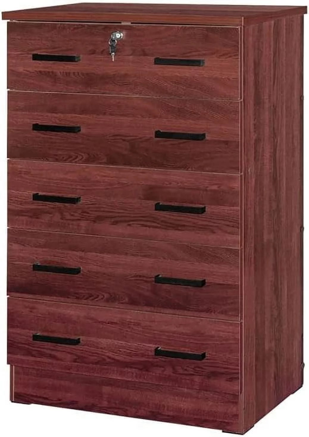 5 Drawer Wooden Dresser with Lock P822