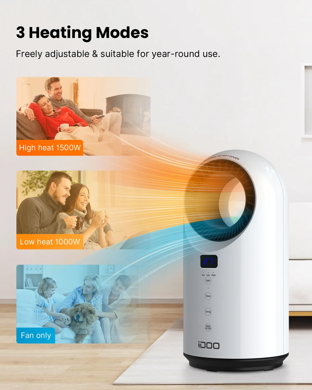Portable Bladeless 2 in 1 Heater Fan X2281