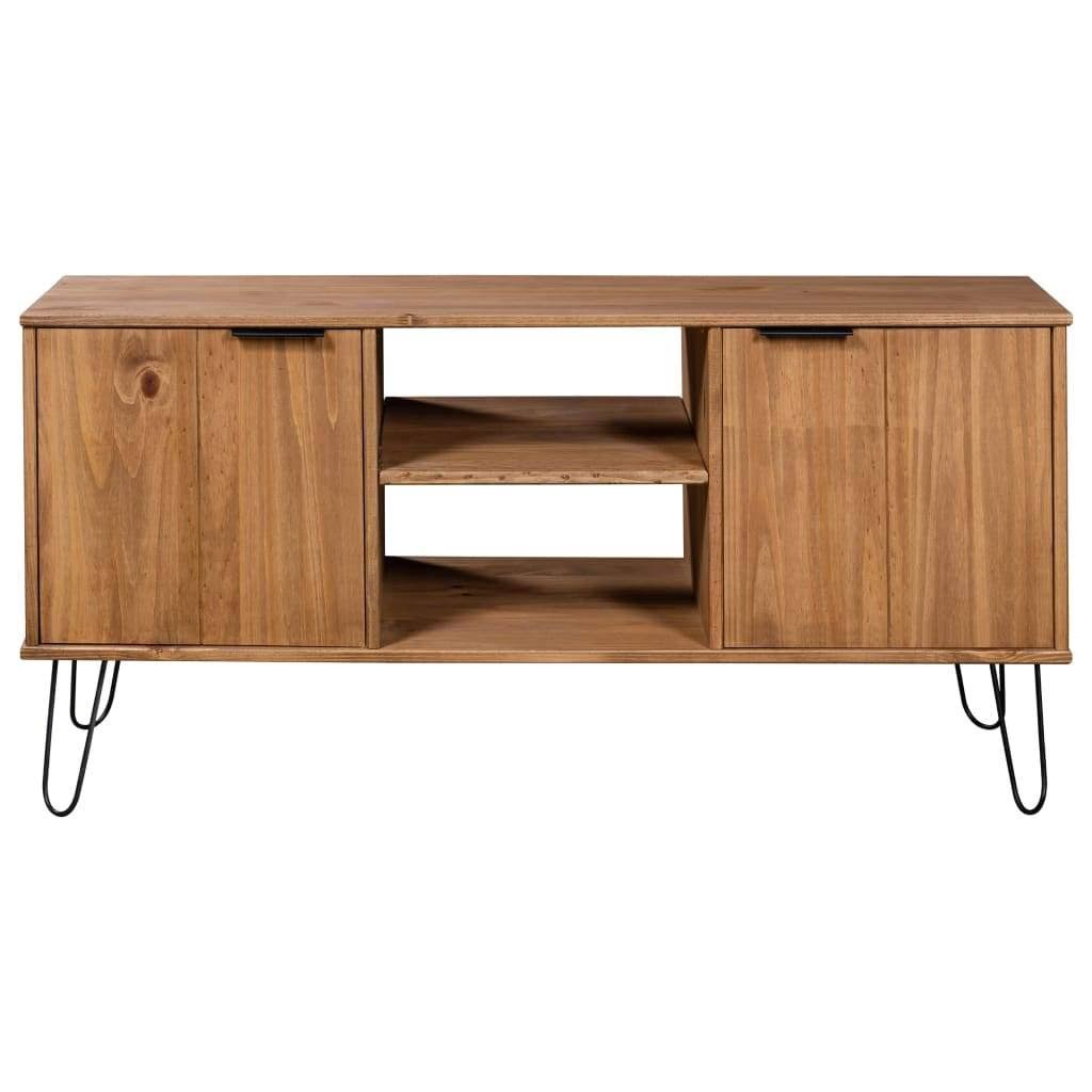 Gray Solid Pine Wood TV Cabinet R4617