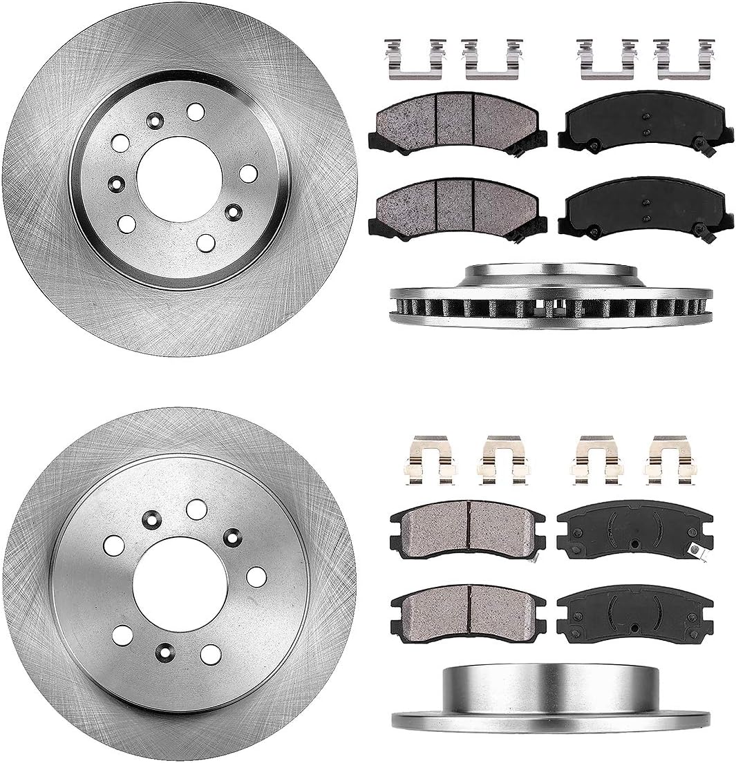 Front and Rear Brake Pads Rotors and Clips F68512