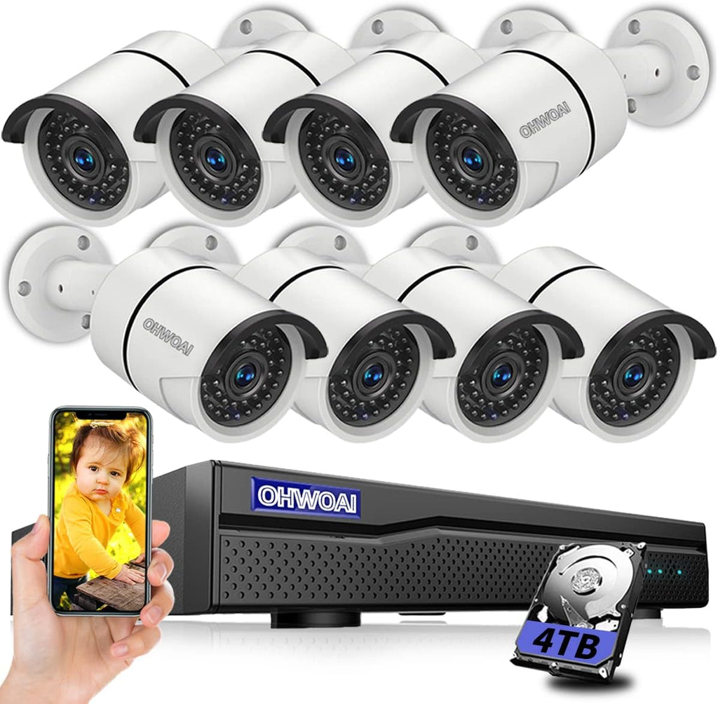 4K PoE Security Camera System 8CH NVR 2TB HDD F16366