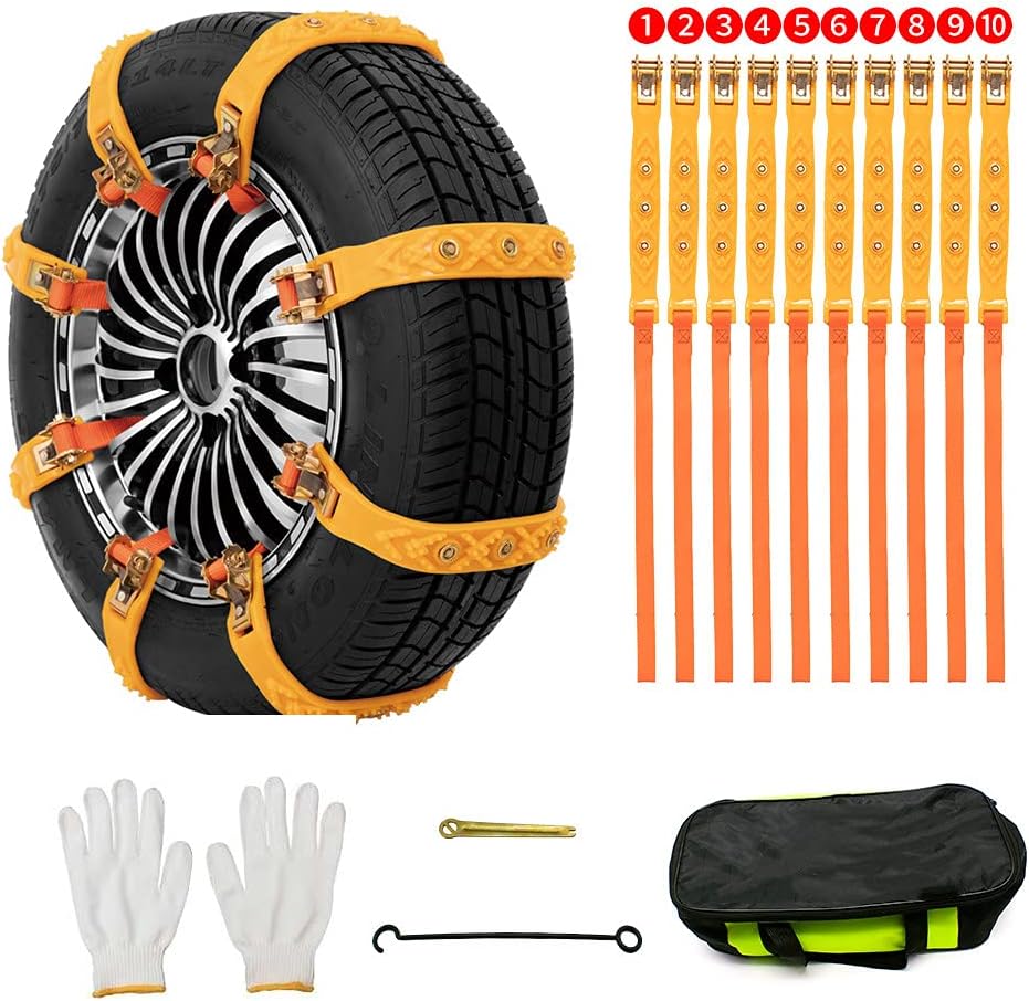 Adjustable Snow Chains for Cars SUV Pickup B37452