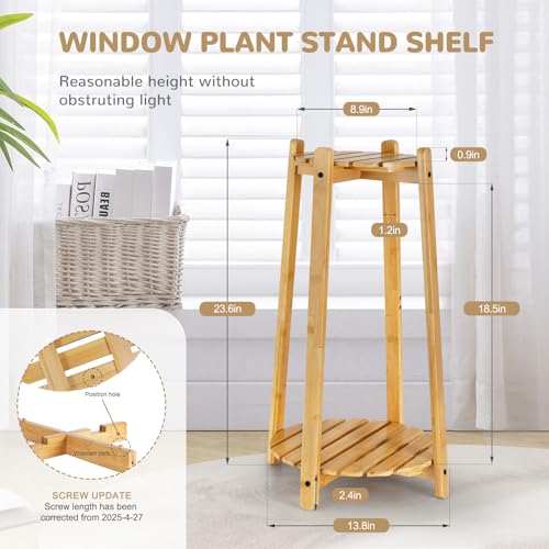 2 Tier Round Bamboo Plant Stand 12 Inch X593