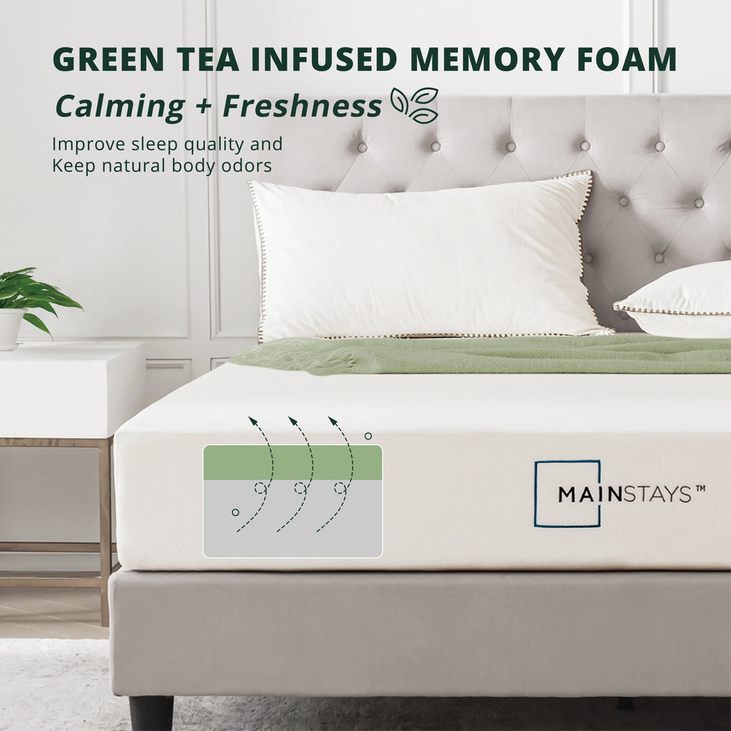 6” Green Tea Infused Memory Foam Mattress, Twin M10800