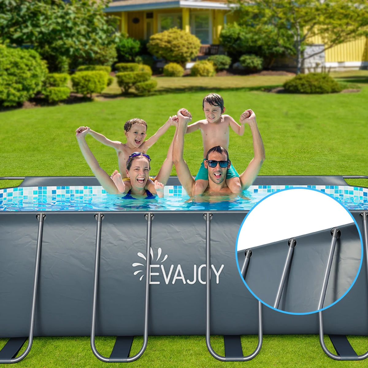 Rectangle Metal Frame Above Ground Swimming Pool B20836