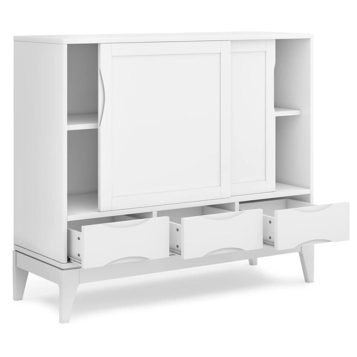 White Solid Hardwood Storage Cabinet I53444