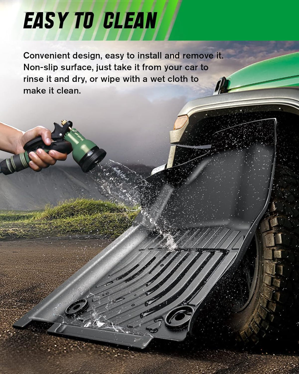 All Weather TPE Black Car Floor Mats Full Set N5541