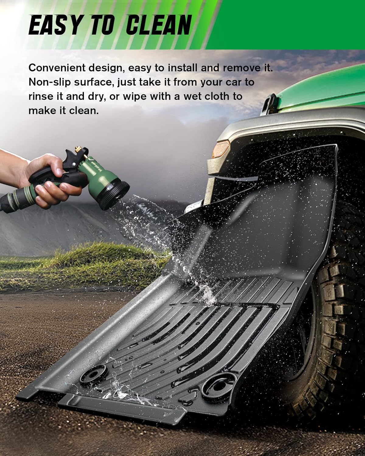 All Weather TPE Black Car Floor Mats Full Set N5541