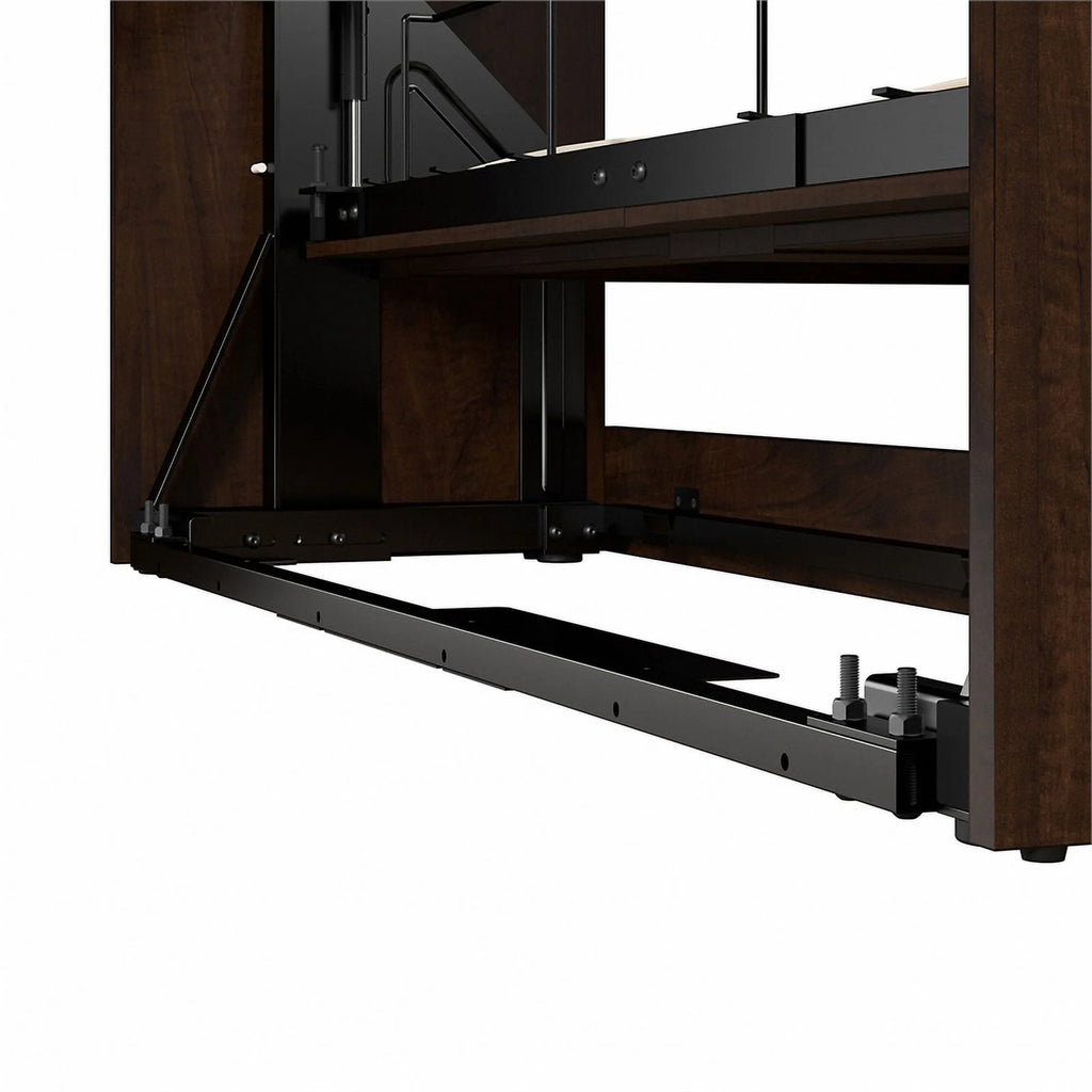 Chocolate Engineered Wood Full Murphy Bed with Closet Organizer C6949