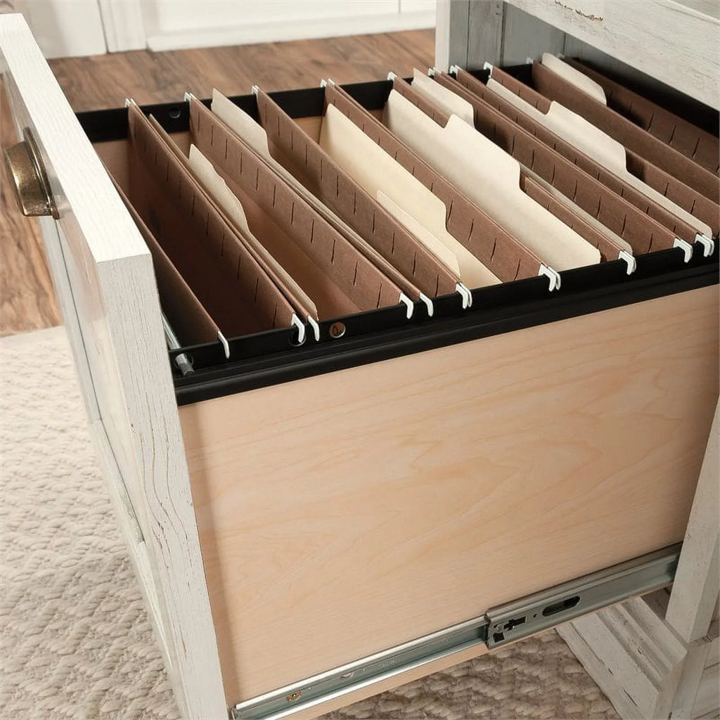 White Plank Finish Executive Desk A762
