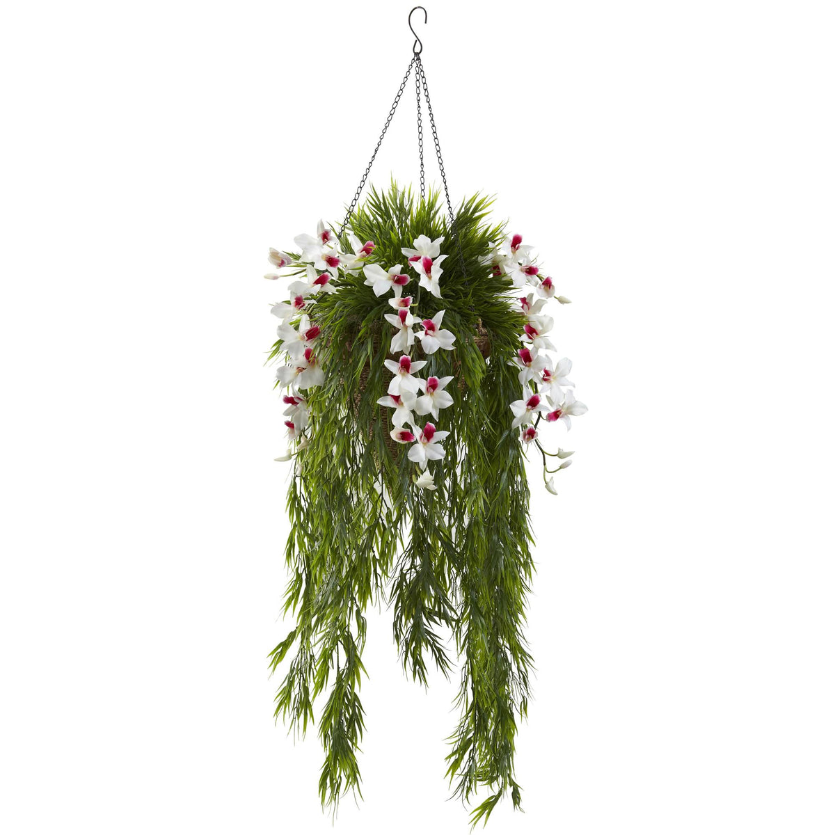 Bamboo & Dendrobium Hanging Basket Green D2775