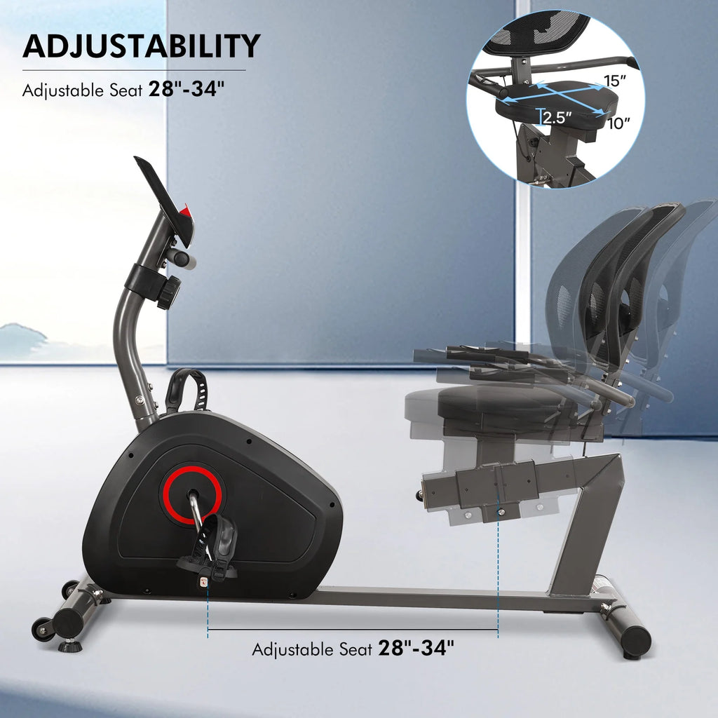 Recumbent Exercise Bike 8 Levels Quiet I439057
